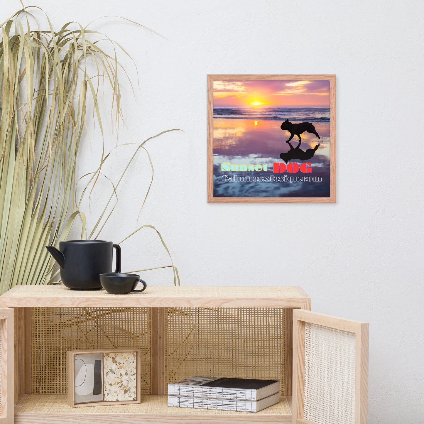 Sunset Dog, calmnessdesign.com, Framed poster