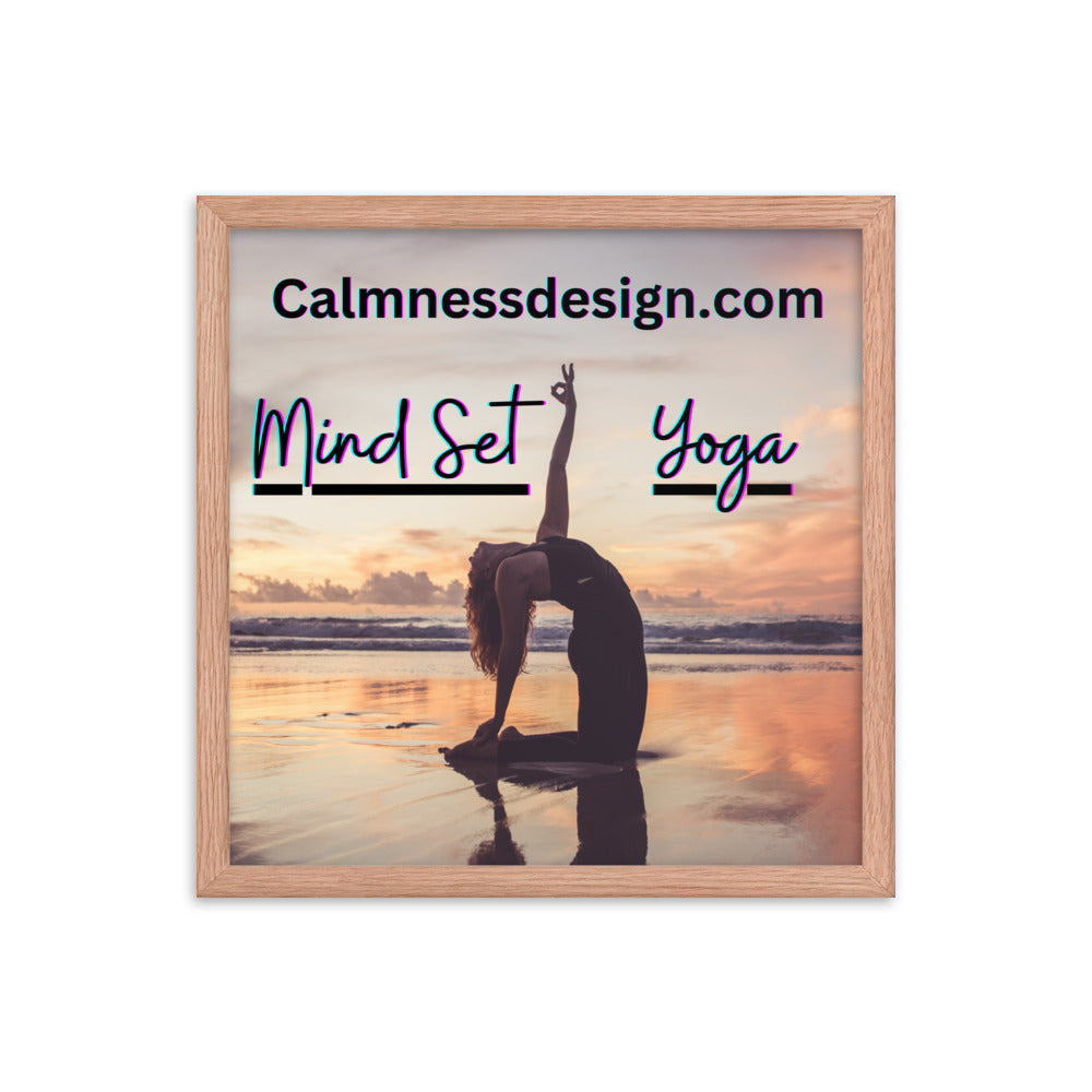 Mind Set Yoga, Sunset Beach Yoga, Framed poster