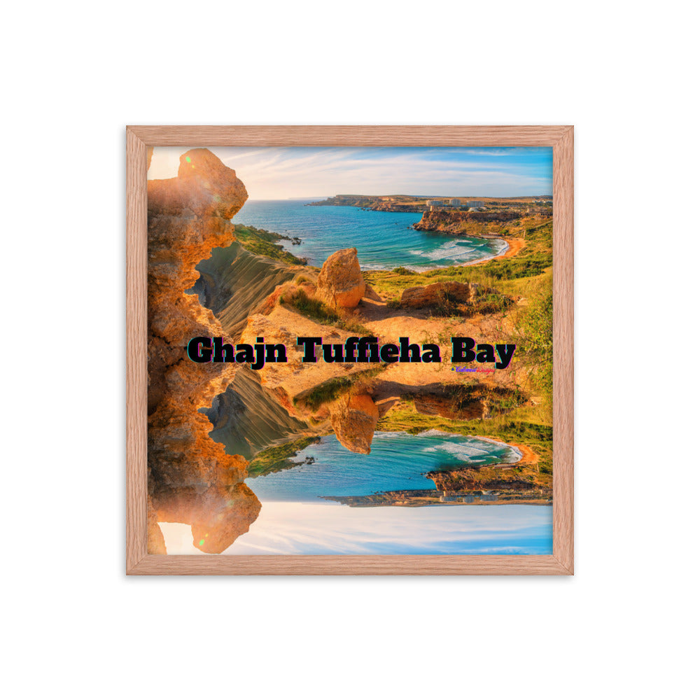 Ghajn Tuffieha Bay, Malta Beach, Framed poster