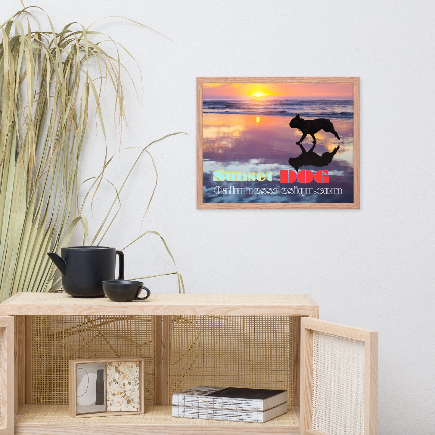Sunset Dog, calmnessdesign.com, Framed poster