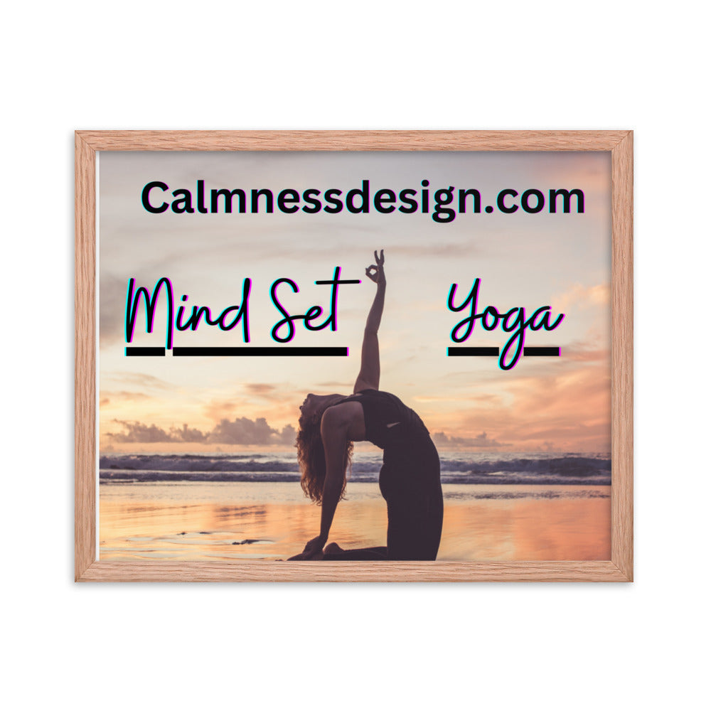 Mind Set Yoga, Sunset Beach Yoga, Framed poster