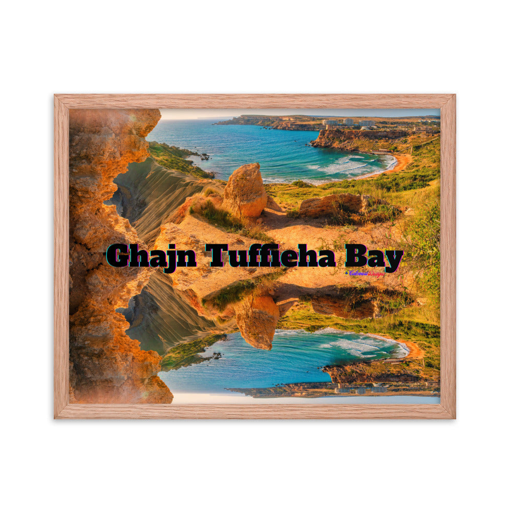 Ghajn Tuffieha Bay, Malta Beach, Framed poster