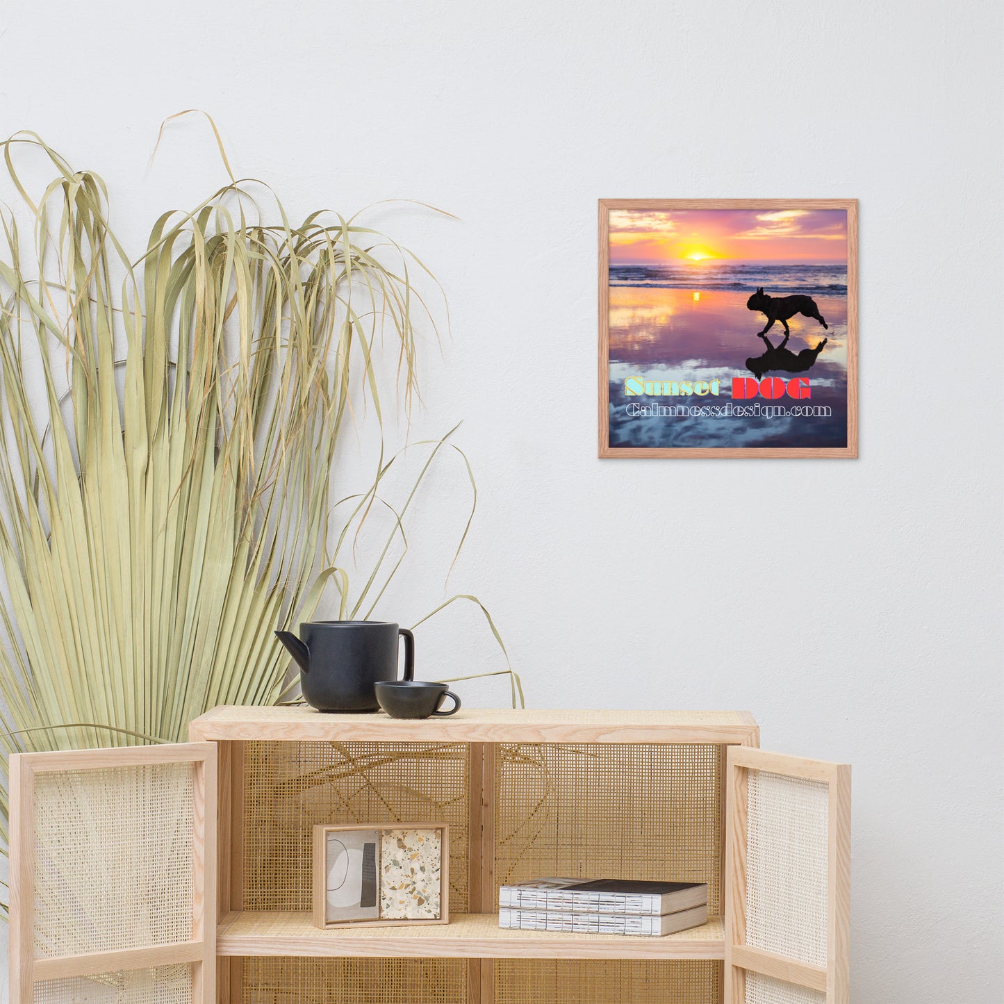 Sunset Dog, calmnessdesign.com, Framed poster