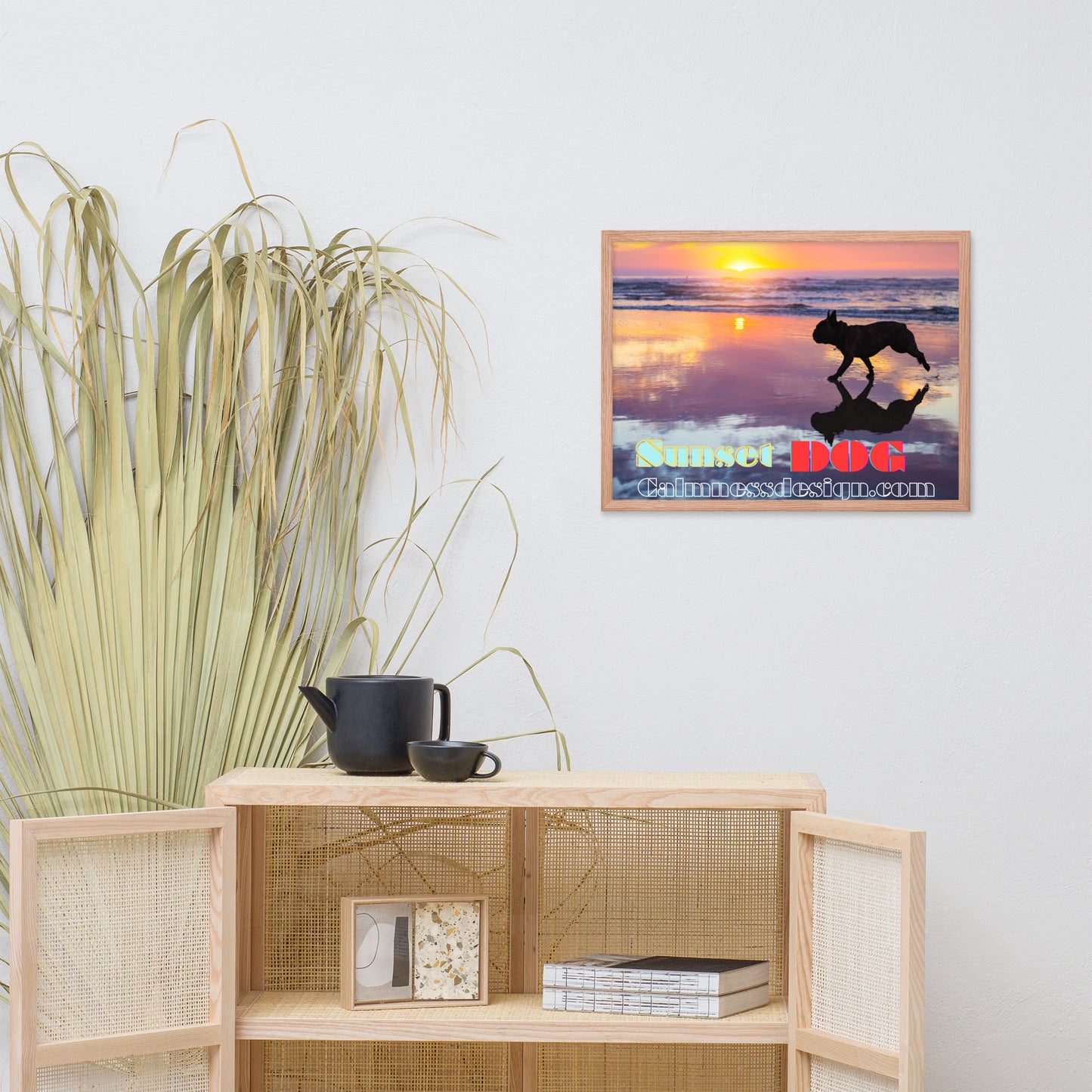 Sunset Dog, calmnessdesign.com, Framed poster