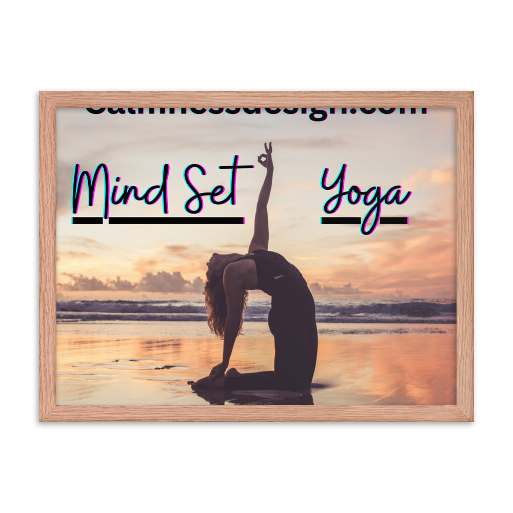 Mind Set Yoga, Sunset Beach Yoga, Framed poster