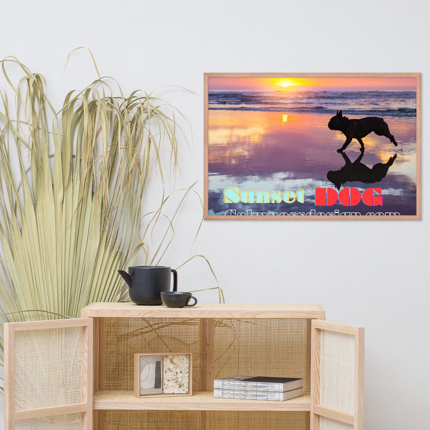 Sunset Dog, calmnessdesign.com, Framed poster