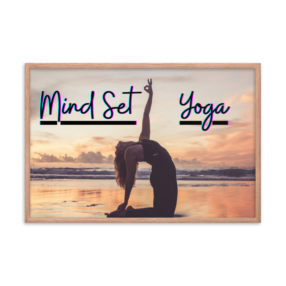 Mind Set Yoga, Sunset Beach Yoga, Framed poster