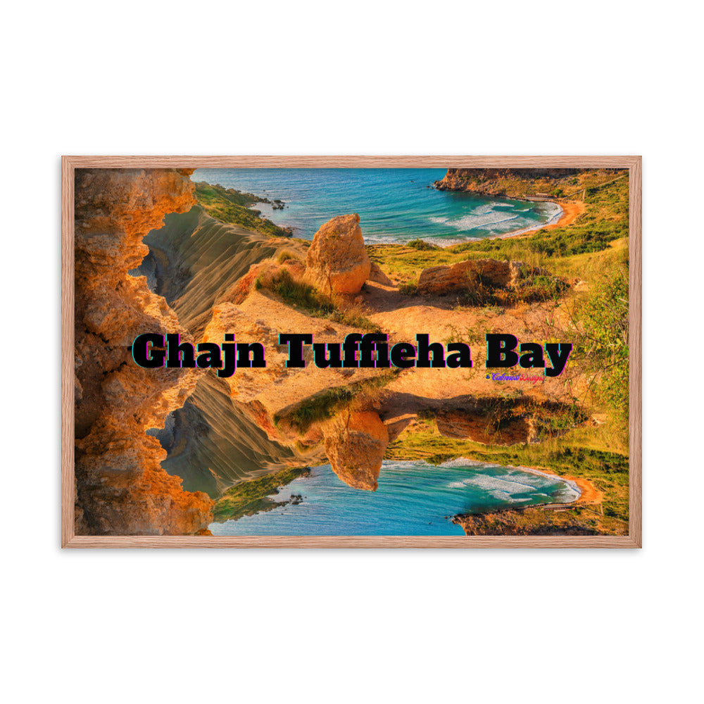 Ghajn Tuffieha Bay, Malta Beach, Framed poster