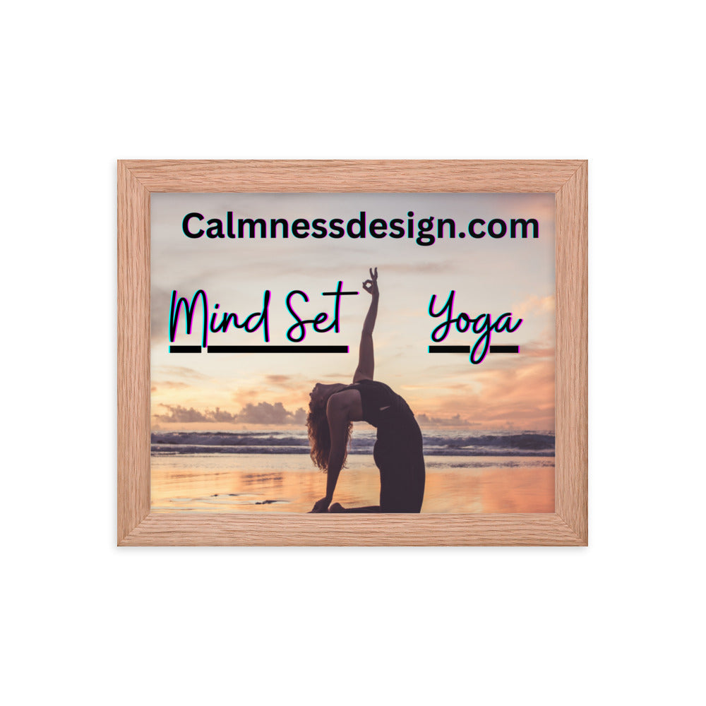 Mind Set Yoga, Sunset Beach Yoga, Framed poster