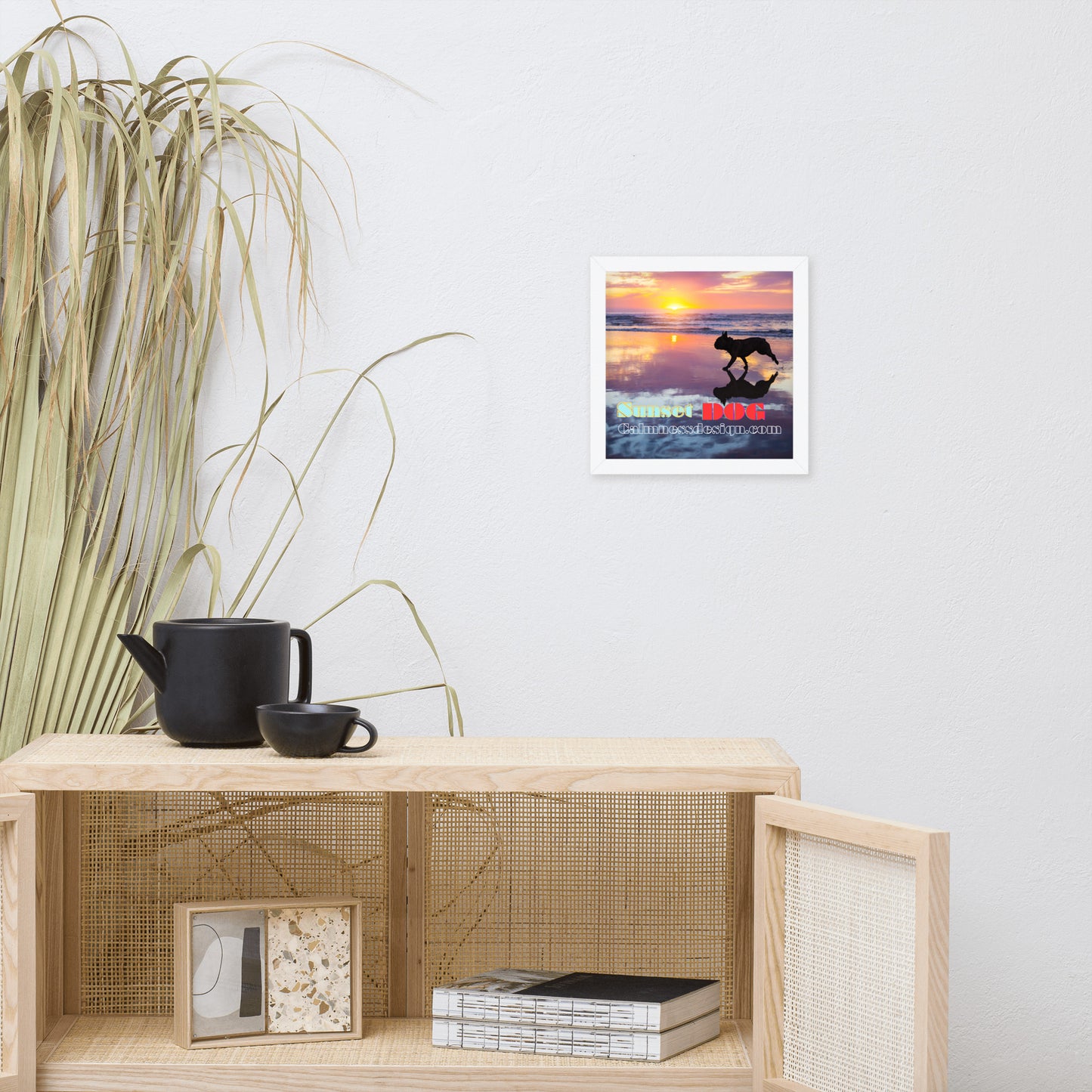 Sunset Dog, calmnessdesign.com, Framed poster