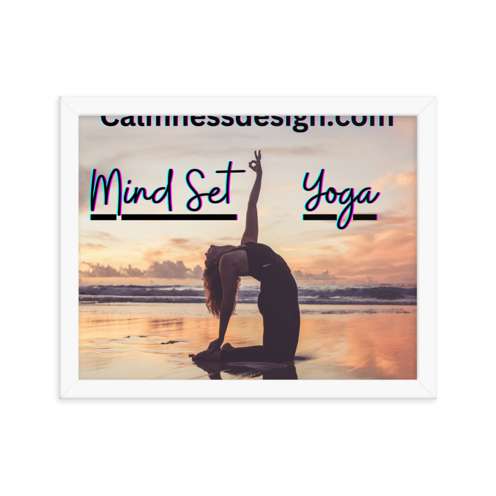 Mind Set Yoga, Sunset Beach Yoga, Framed poster
