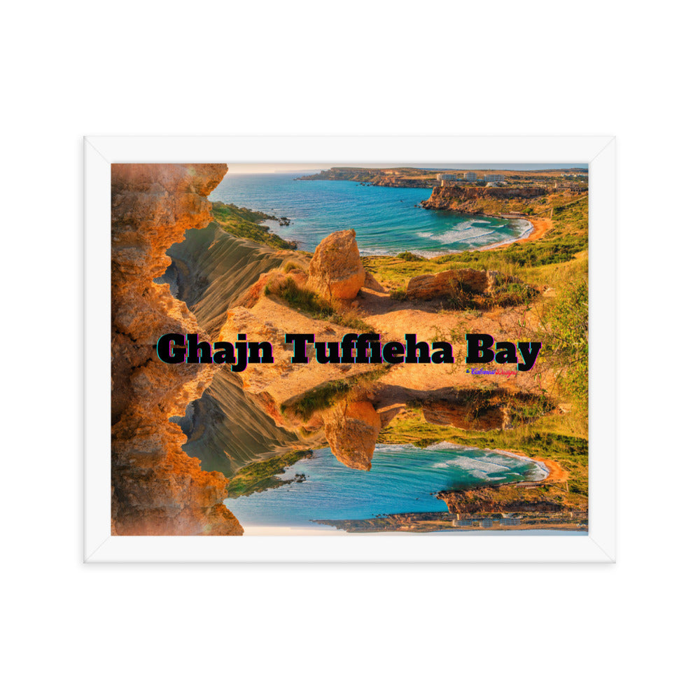 Ghajn Tuffieha Bay, Malta Beach, Framed poster