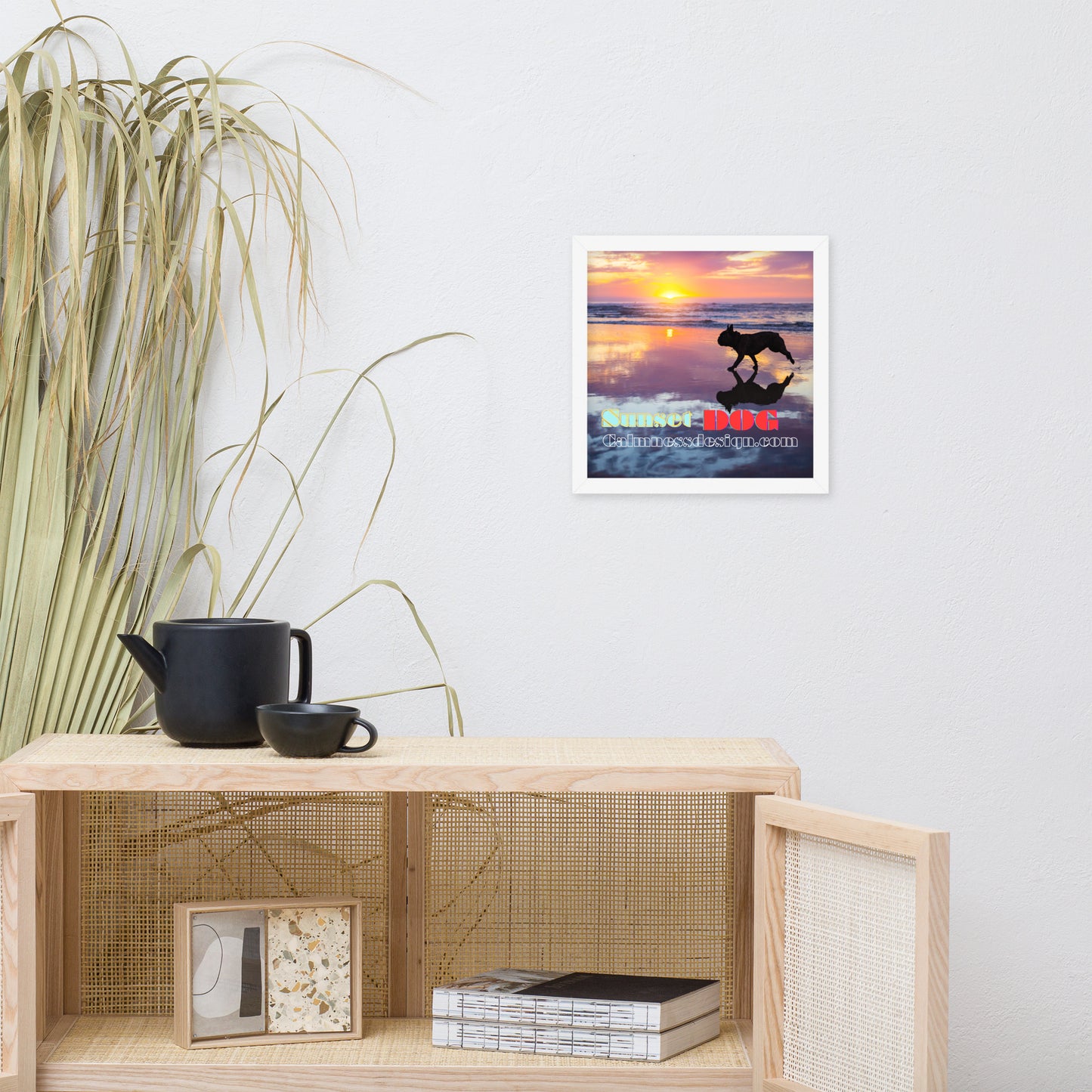 Sunset Dog, calmnessdesign.com, Framed poster