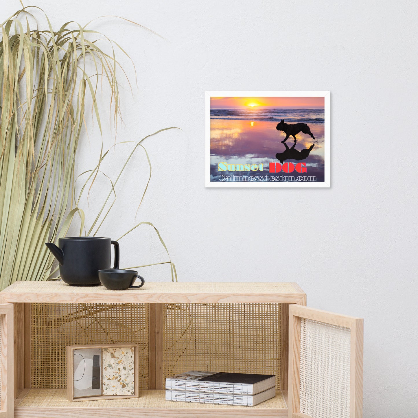 Sunset Dog, calmnessdesign.com, Framed poster