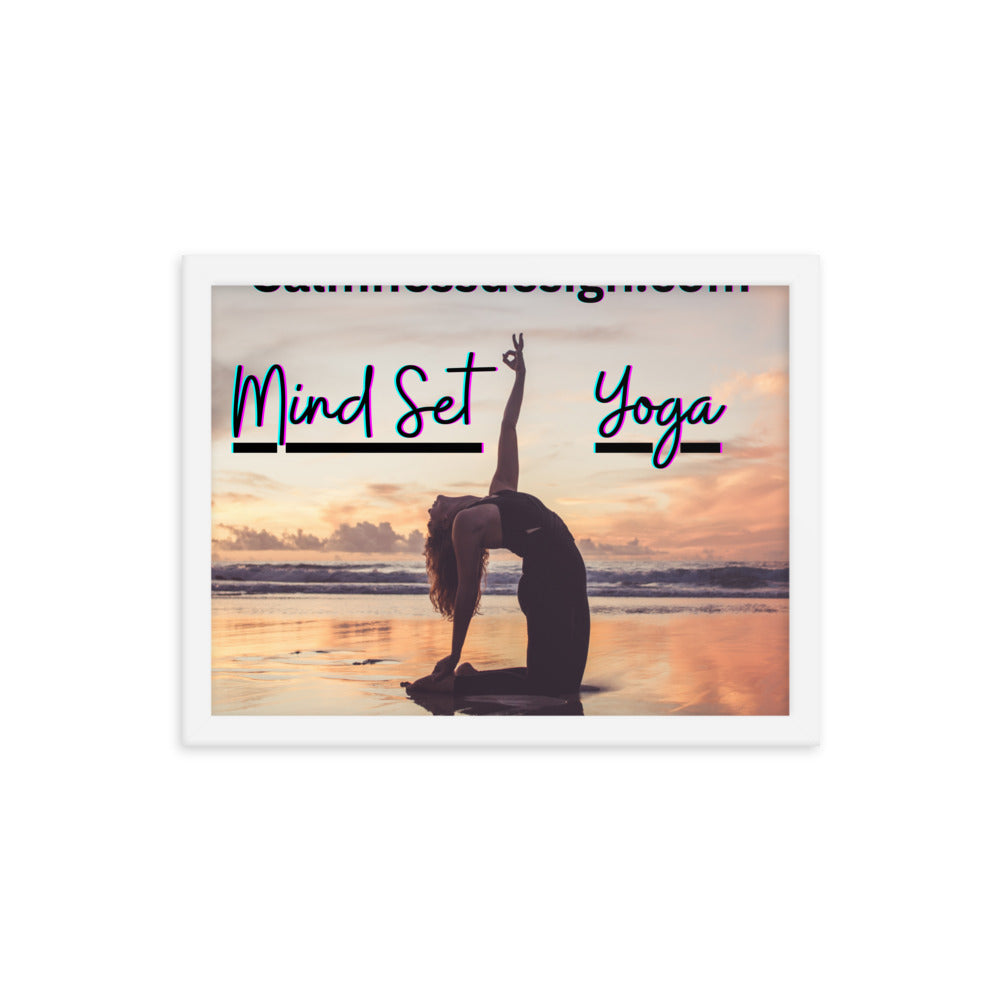 Mind Set Yoga, Sunset Beach Yoga, Framed poster