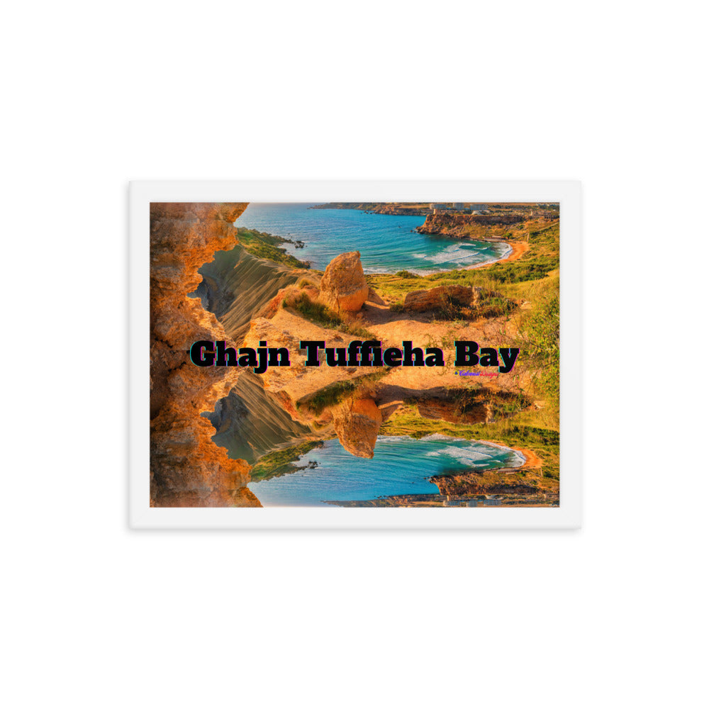 Ghajn Tuffieha Bay, Malta Beach, Framed poster