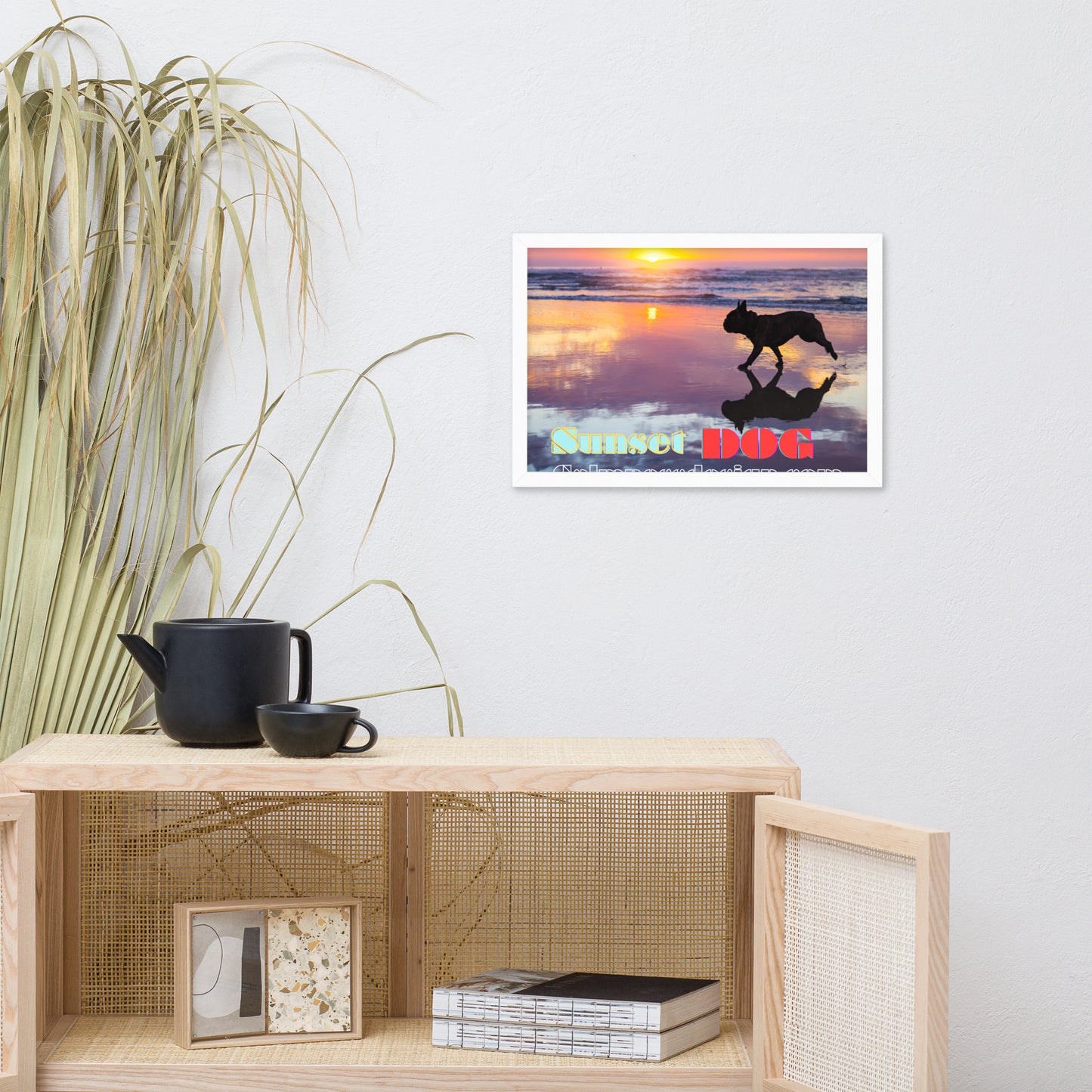 Sunset Dog, calmnessdesign.com, Framed poster
