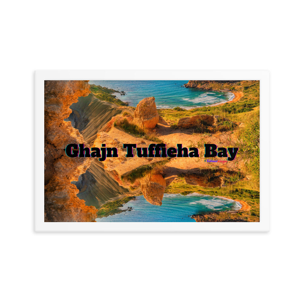 Ghajn Tuffieha Bay, Malta Beach, Framed poster