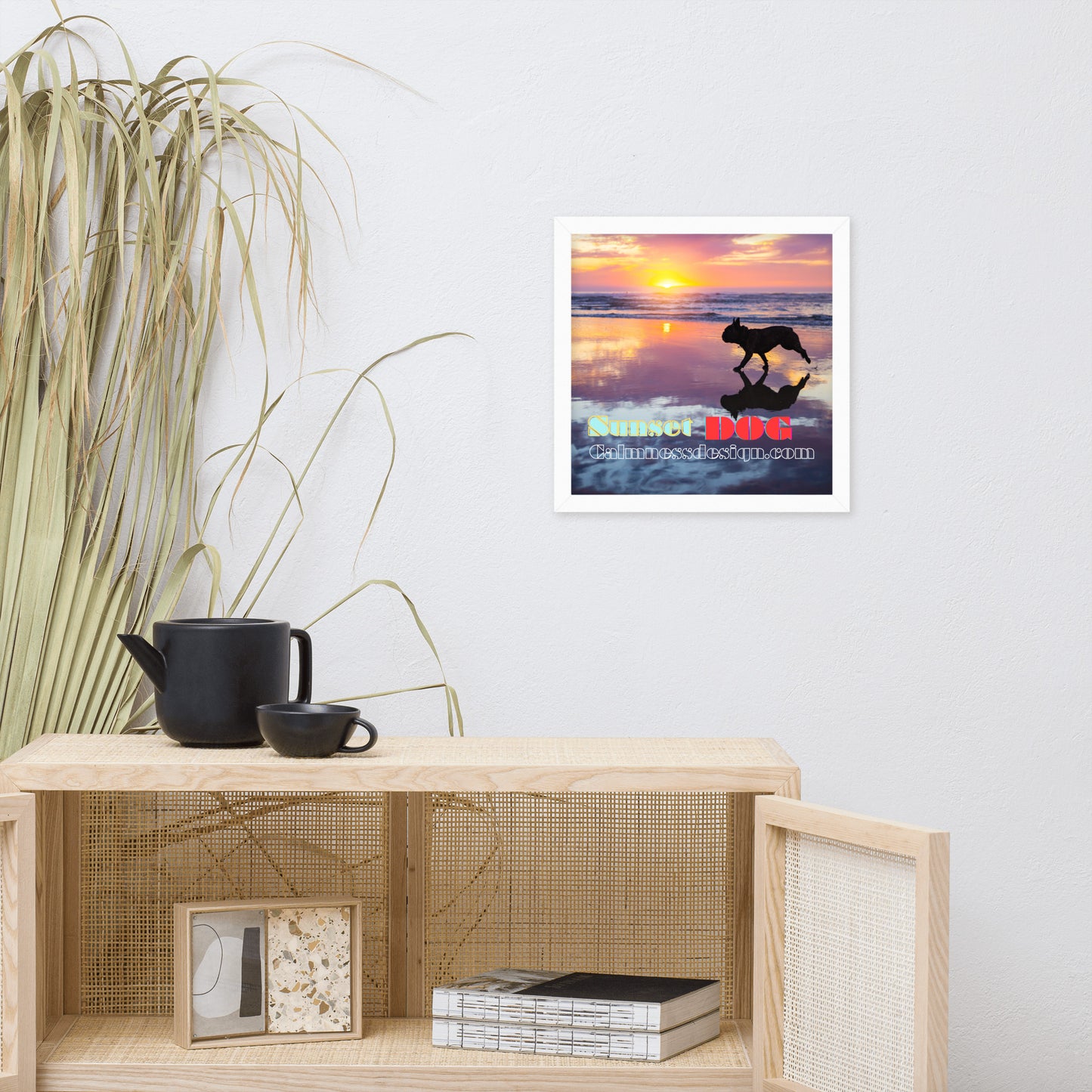 Sunset Dog, calmnessdesign.com, Framed poster