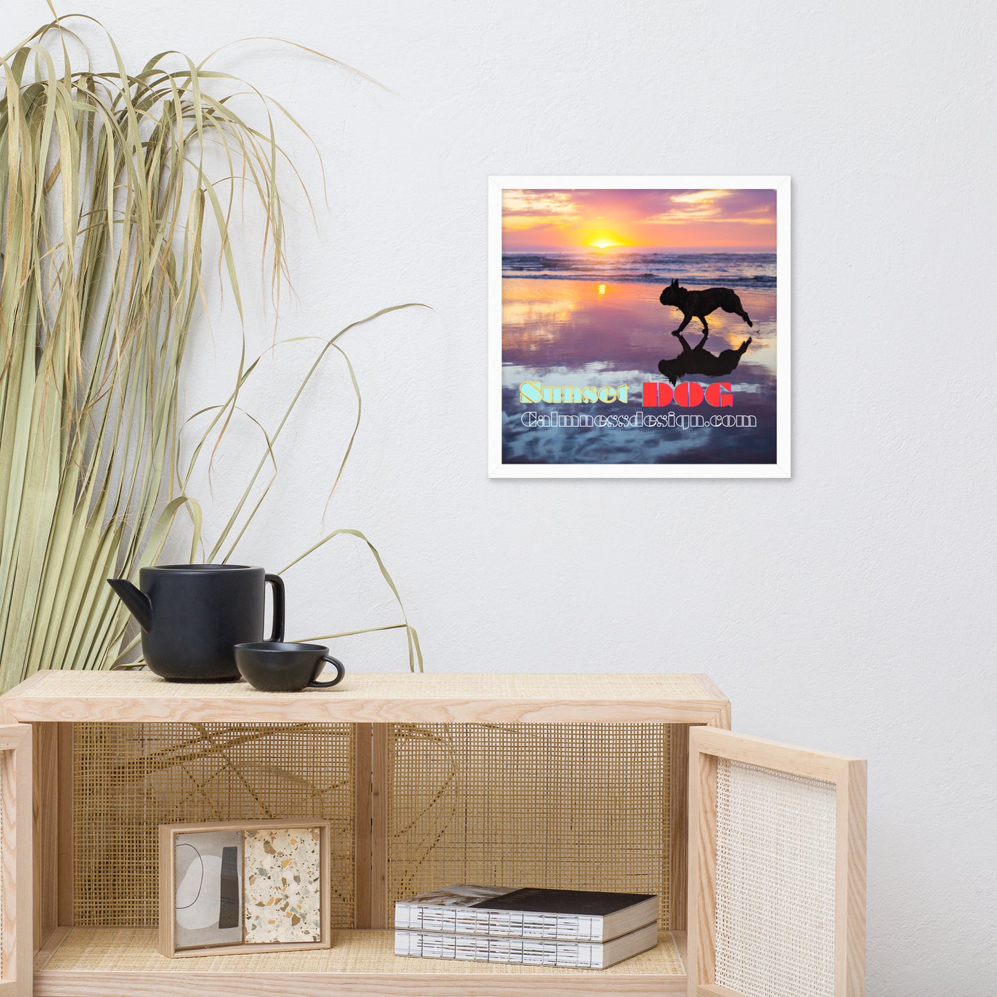 Sunset Dog, calmnessdesign.com, Framed poster