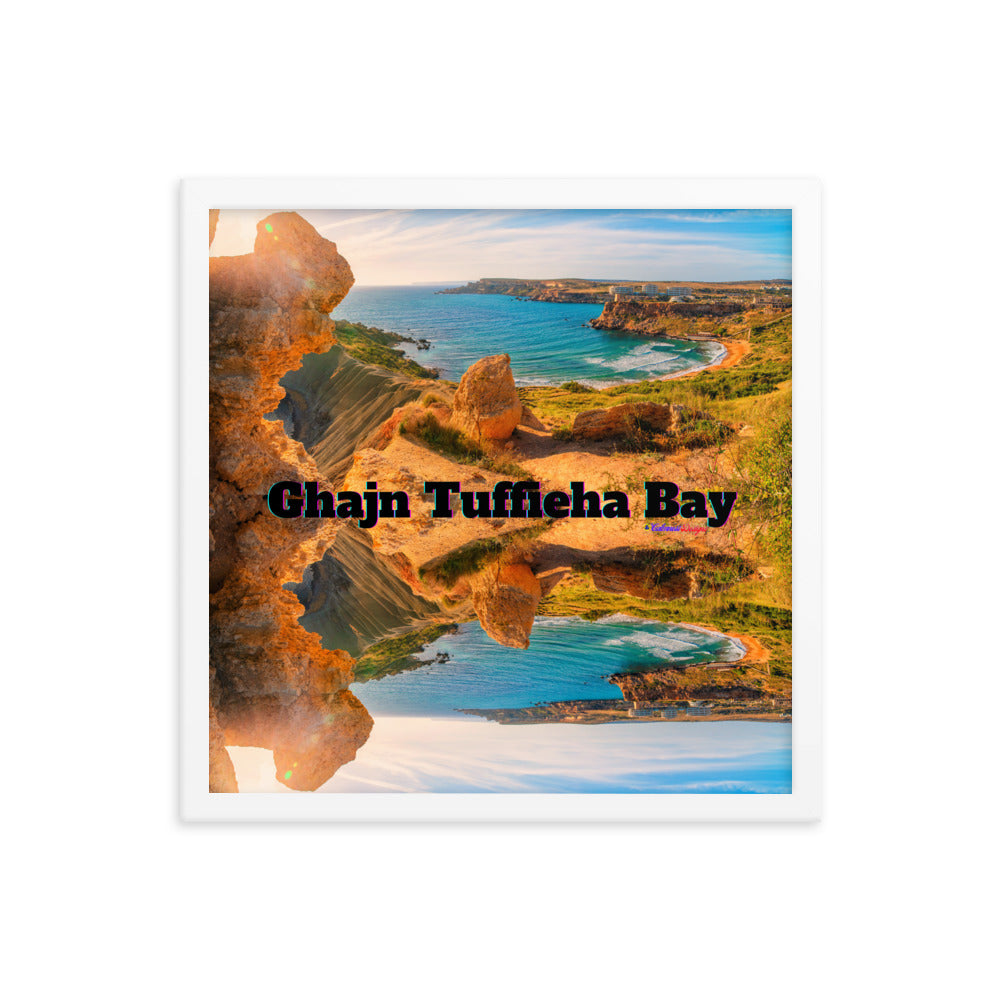 Ghajn Tuffieha Bay, Malta Beach, Framed poster