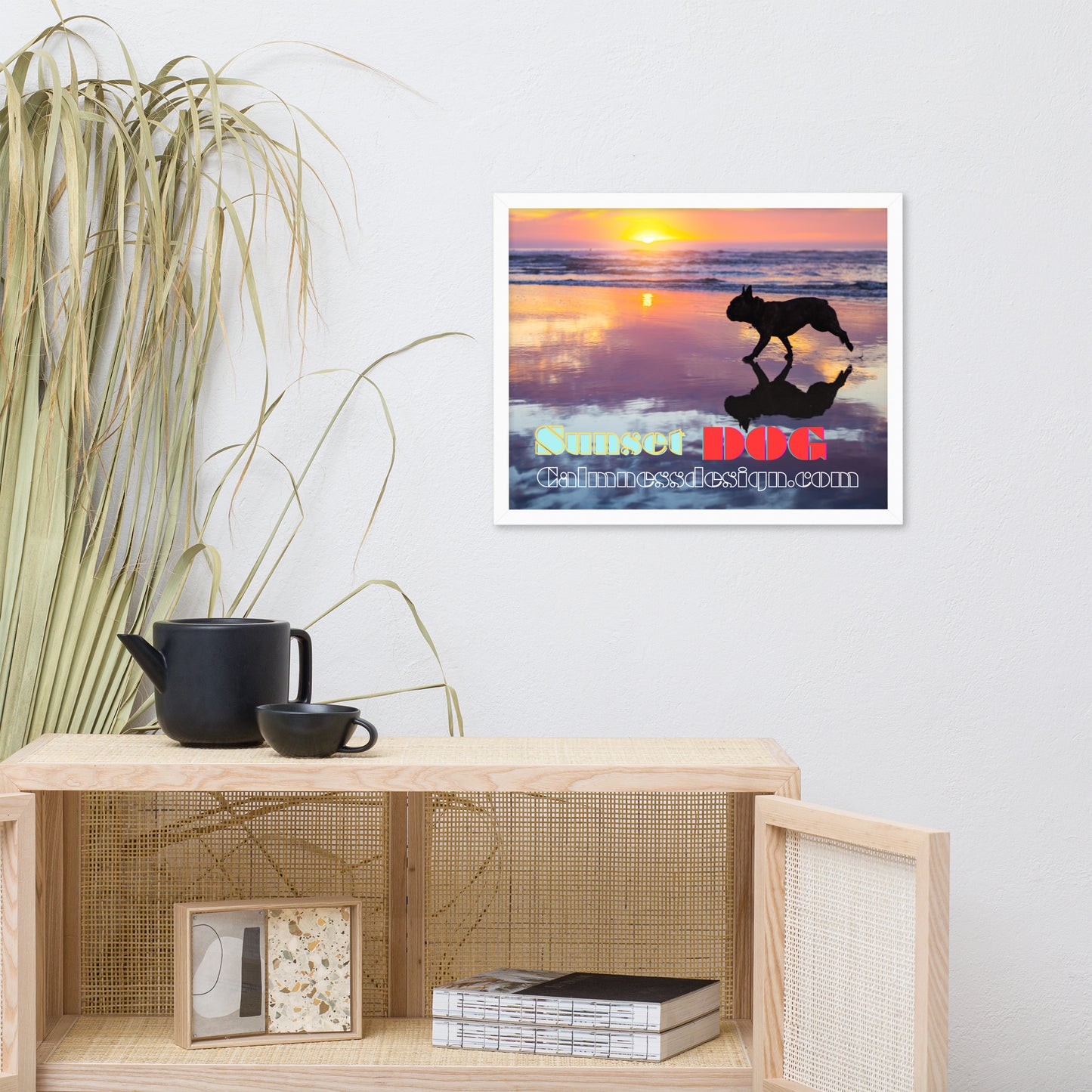 Sunset Dog, calmnessdesign.com, Framed poster
