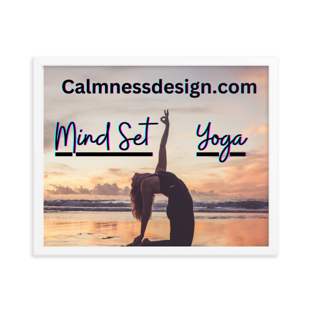 Mind Set Yoga, Sunset Beach Yoga, Framed poster