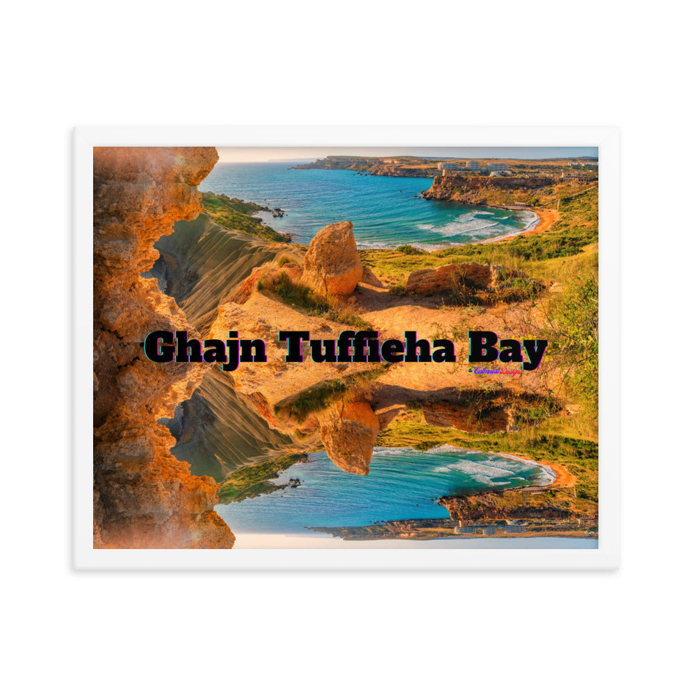Ghajn Tuffieha Bay, Malta Beach, Framed poster
