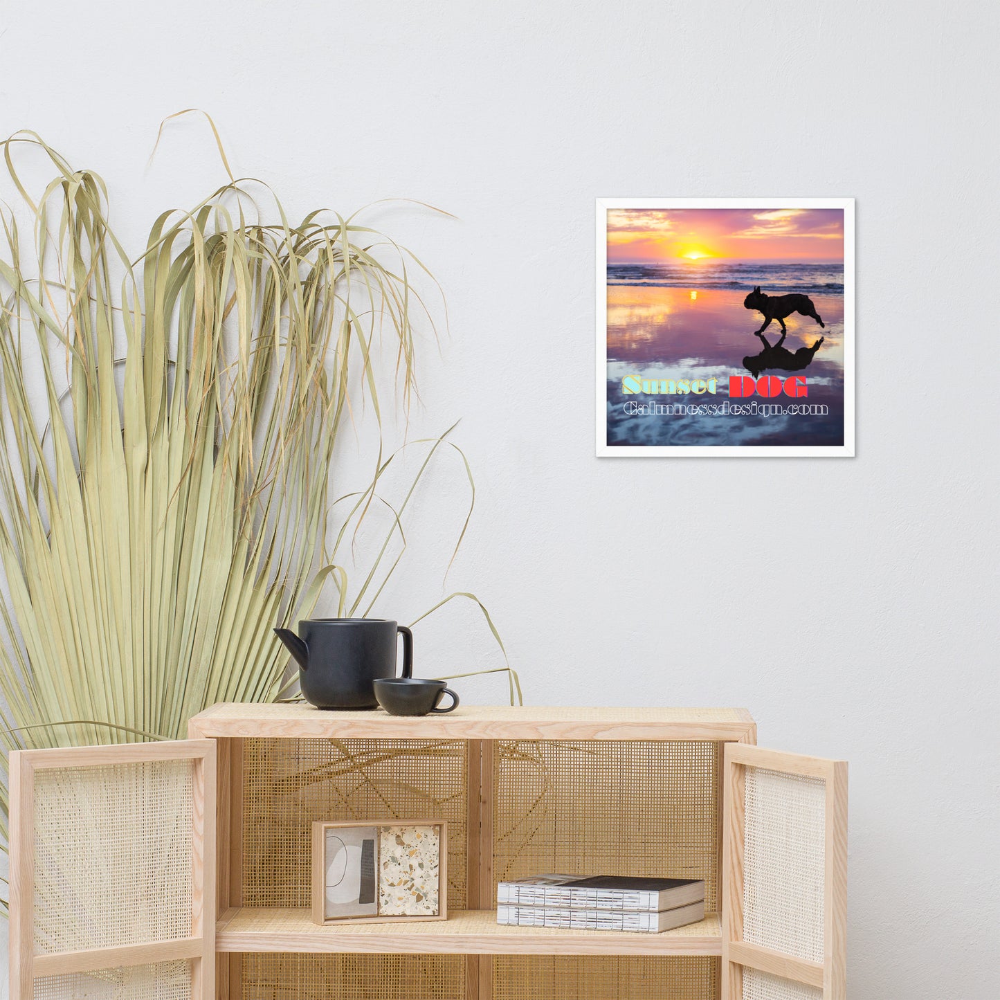Sunset Dog, calmnessdesign.com, Framed poster