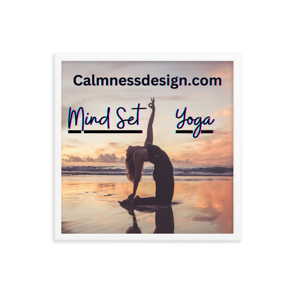 Mind Set Yoga, Sunset Beach Yoga, Framed poster