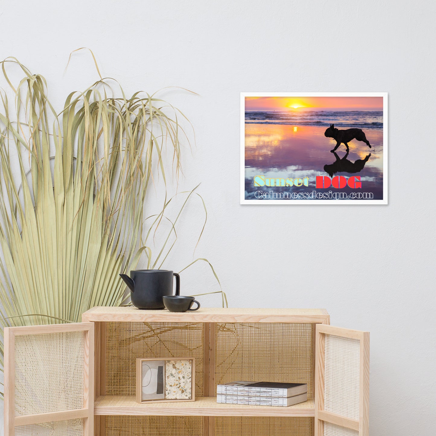 Sunset Dog, calmnessdesign.com, Framed poster