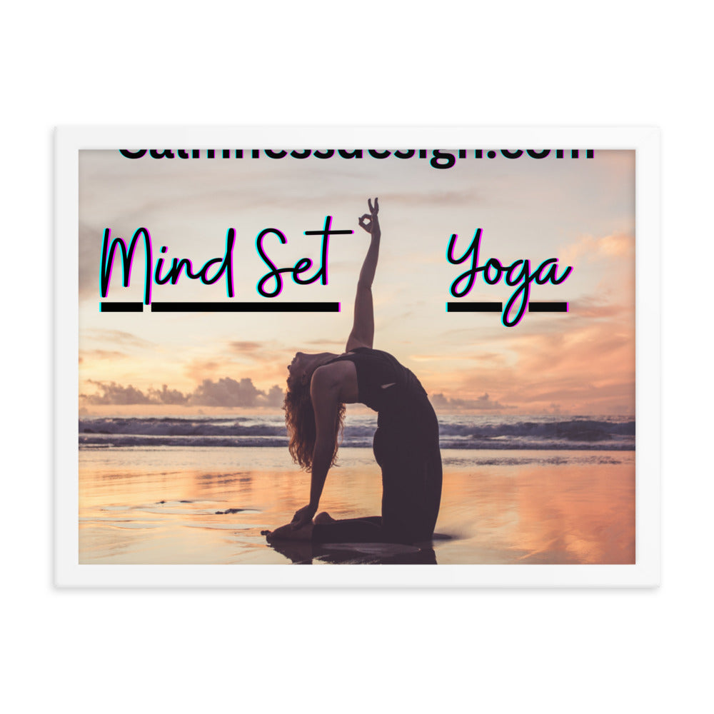 Mind Set Yoga, Sunset Beach Yoga, Framed poster