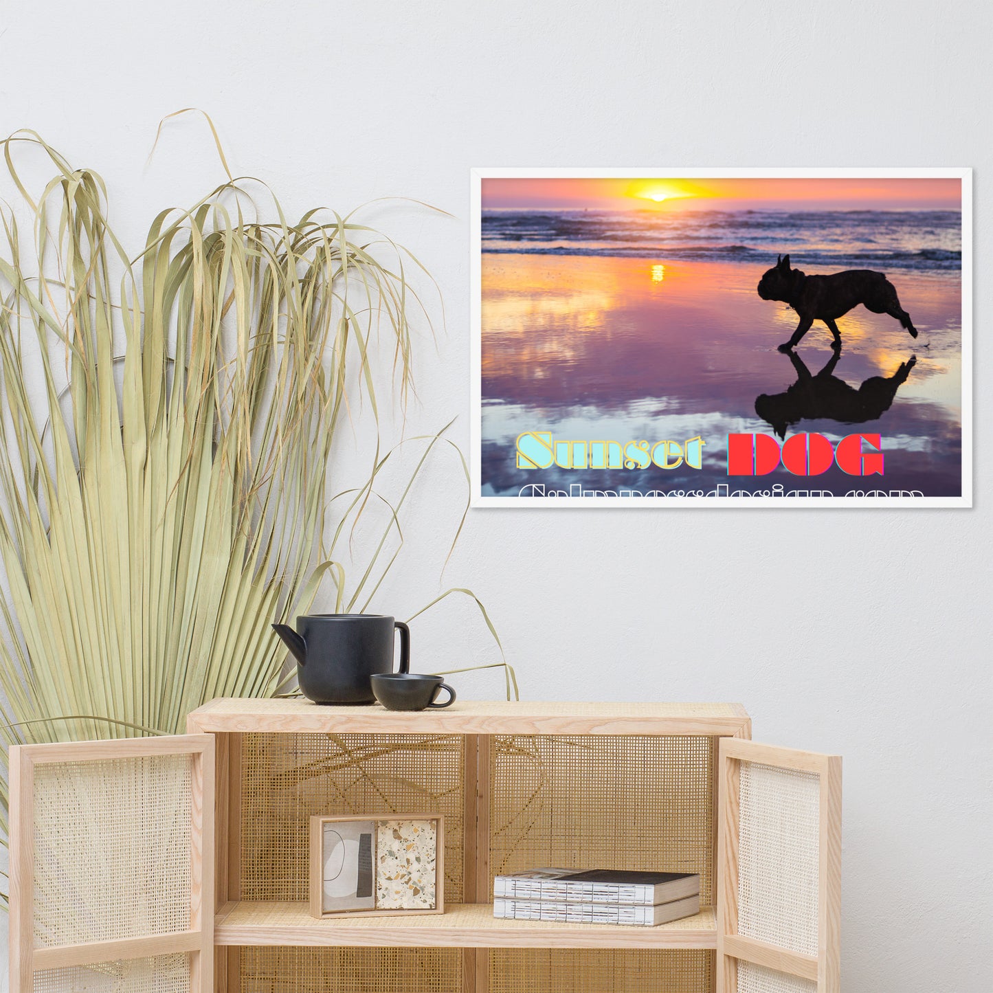Sunset Dog, calmnessdesign.com, Framed poster