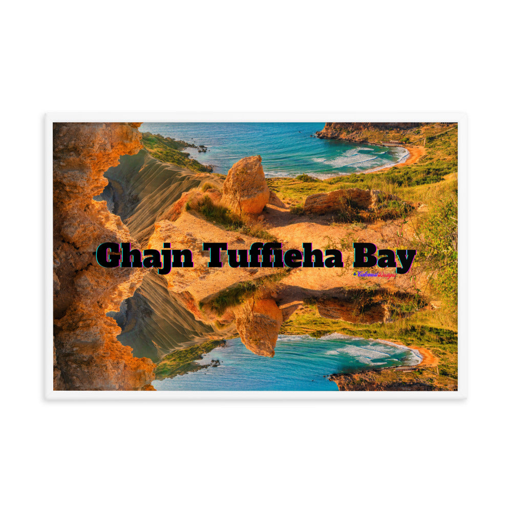 Ghajn Tuffieha Bay, Malta Beach, Framed poster