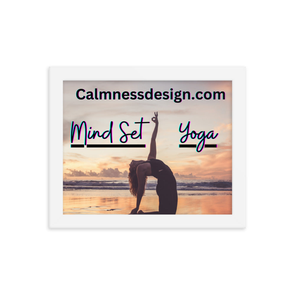 Mind Set Yoga, Sunset Beach Yoga, Framed poster