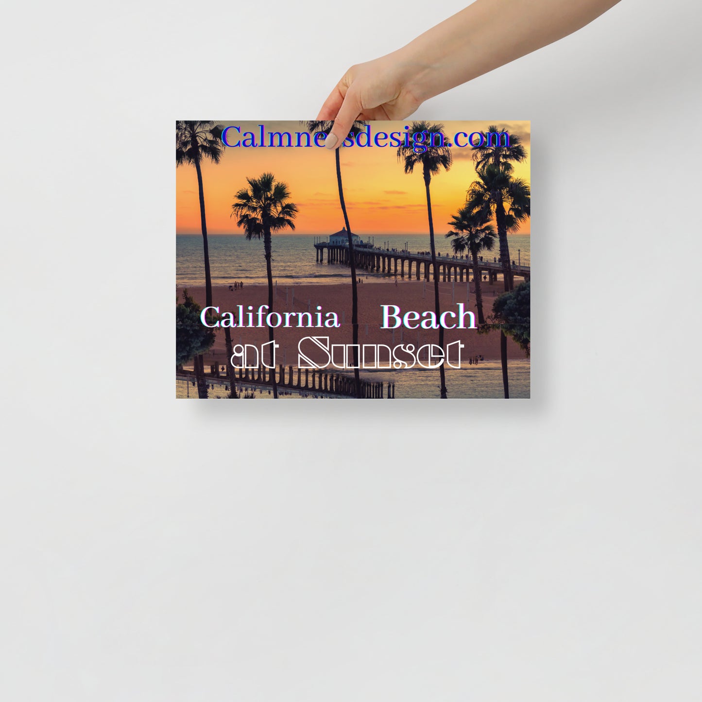 California Beach at Sunset, calmnessdesign.com, Poster