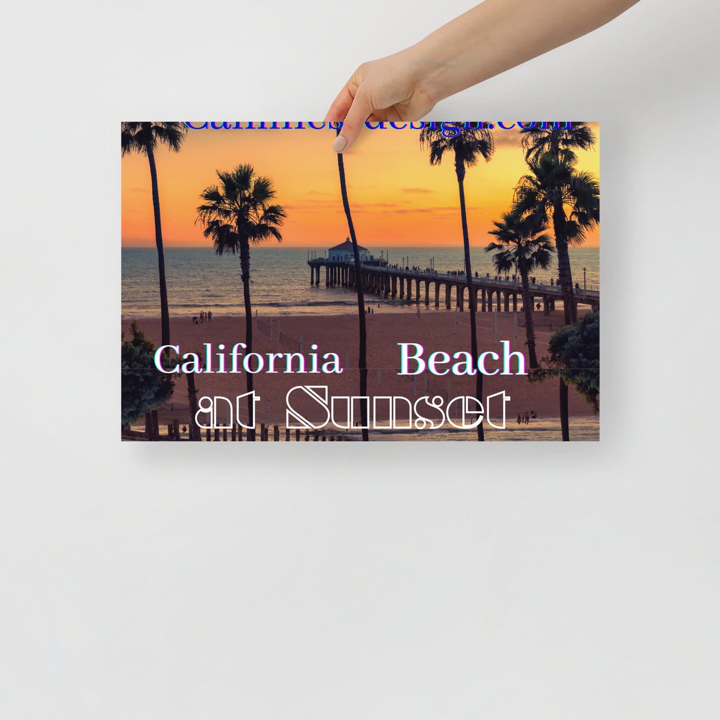 California Beach at Sunset, calmnessdesign.com, Poster