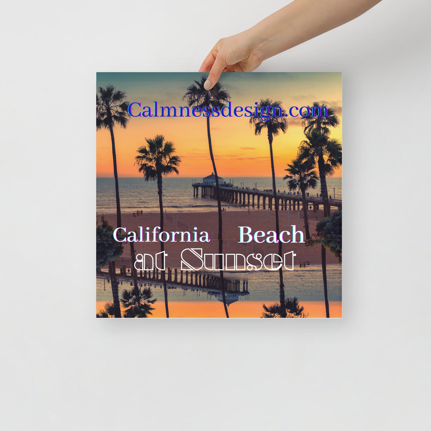 California Beach at Sunset, calmnessdesign.com, Poster