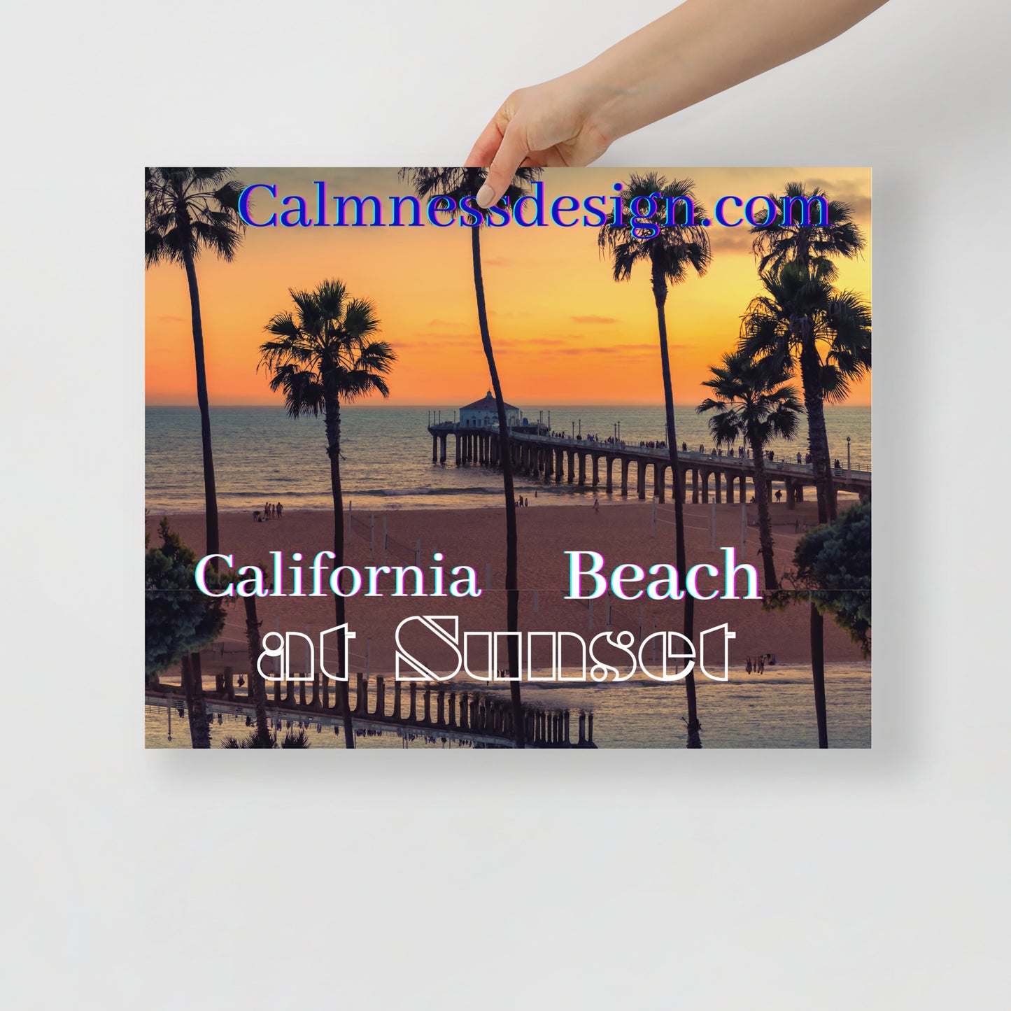 California Beach at Sunset, calmnessdesign.com, Poster