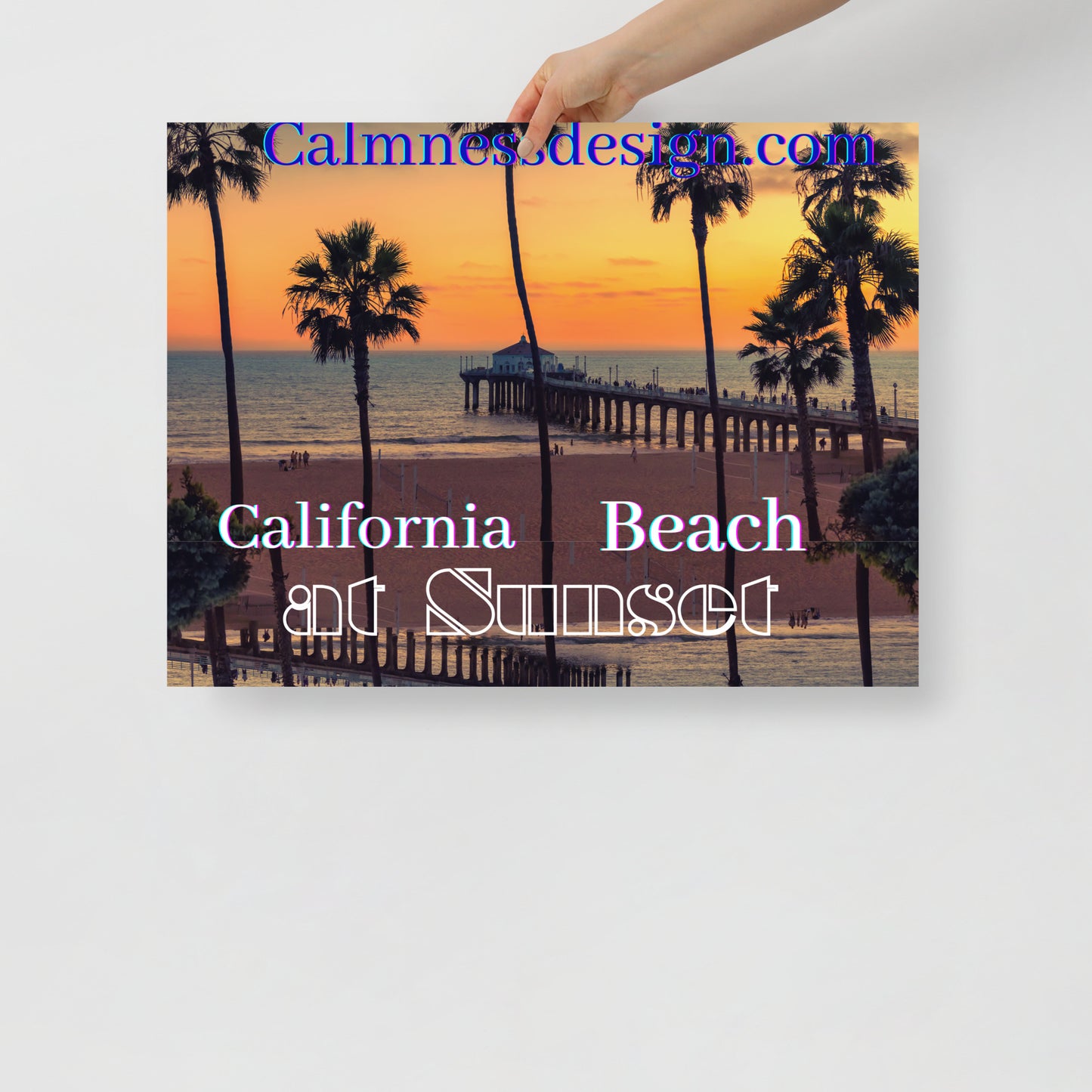 California Beach at Sunset, calmnessdesign.com, Poster