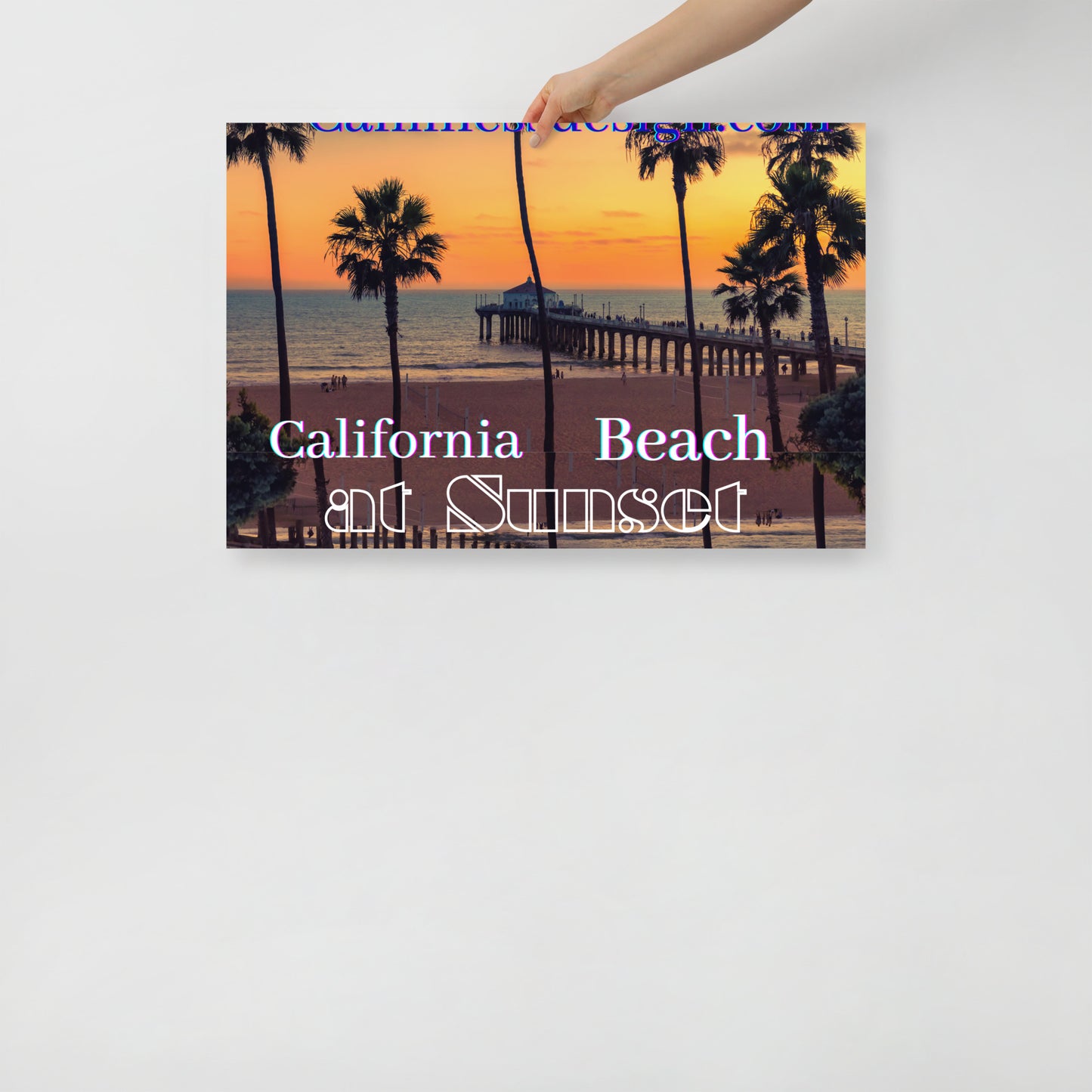 California Beach at Sunset, calmnessdesign.com, Poster