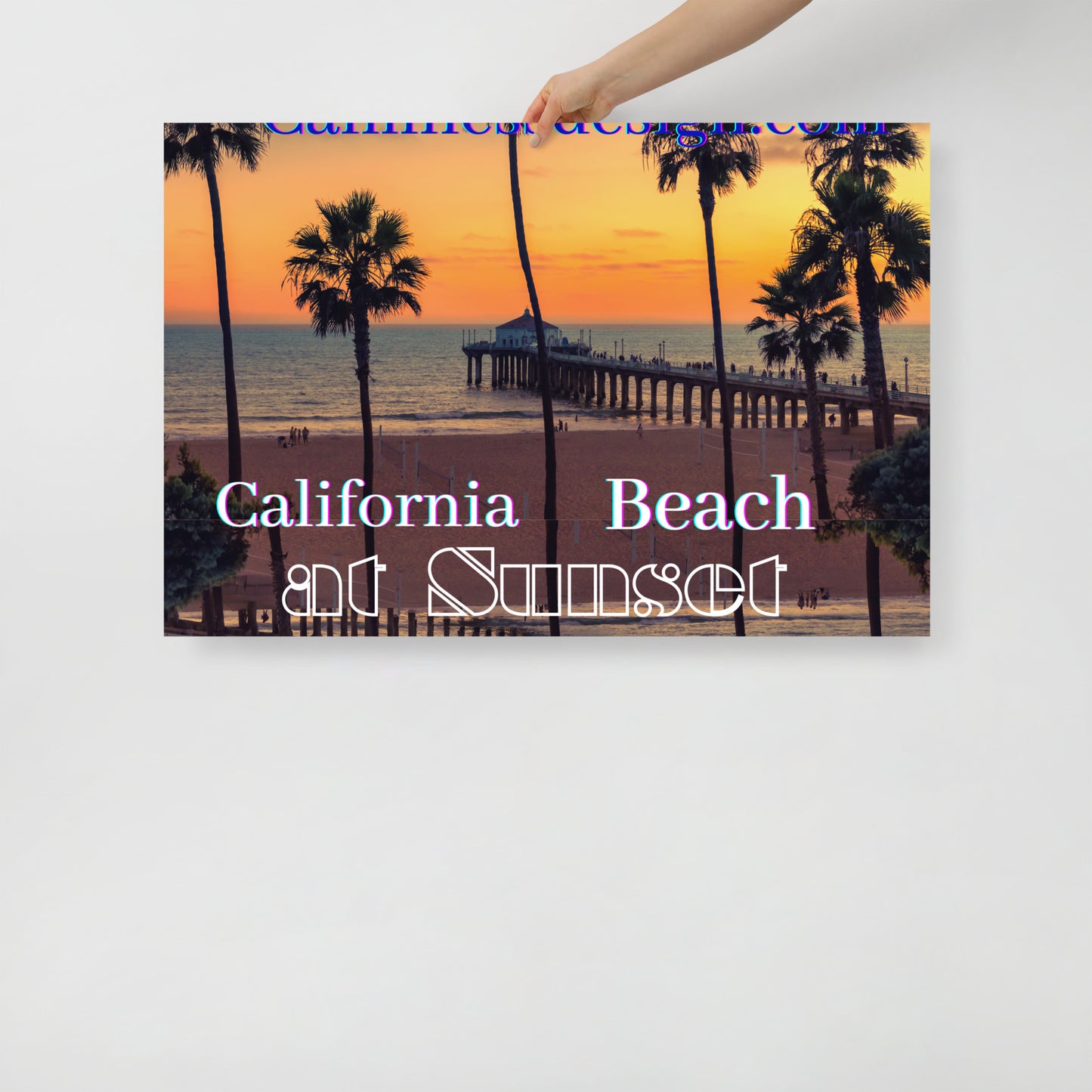 California Beach at Sunset, calmnessdesign.com, Poster