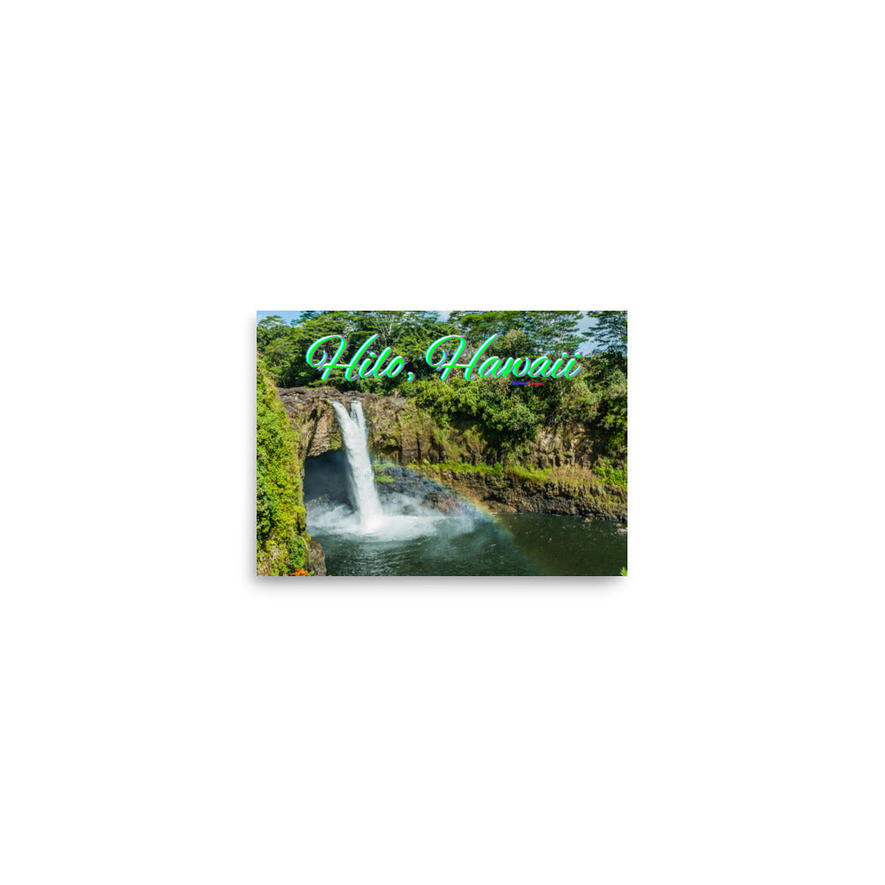 Rainbow, Water Falls in Hilo Hawaii, Poster