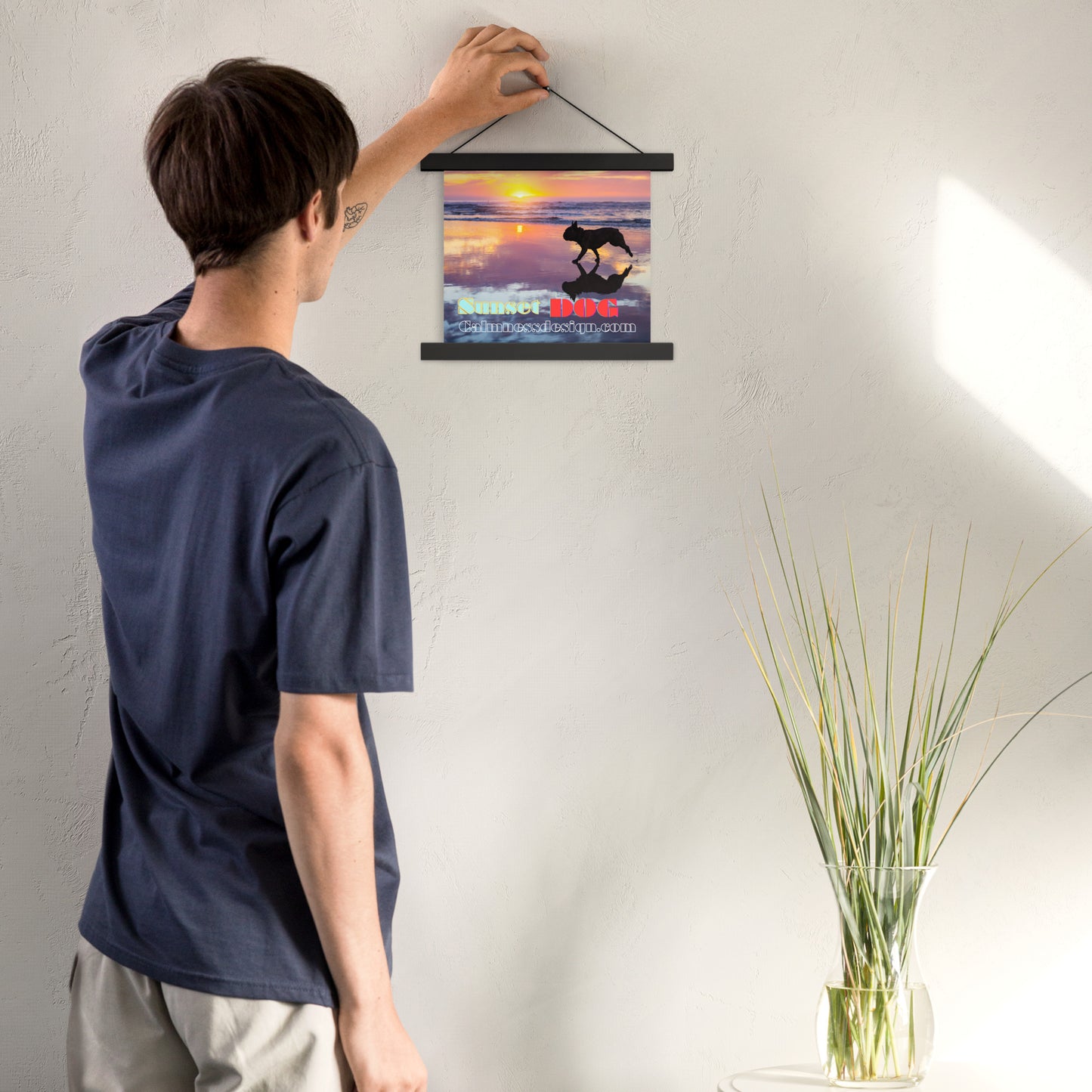 Sunset Dog, calmnessdesign.com, Poster with hangers