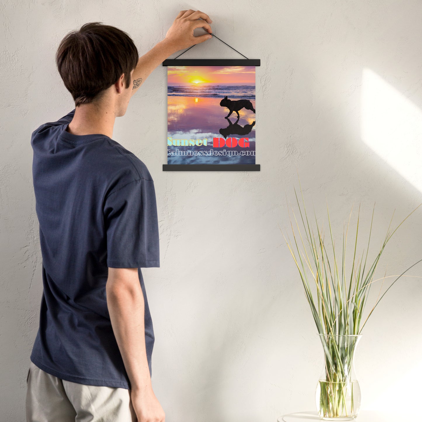 Sunset Dog, calmnessdesign.com, Poster with hangers