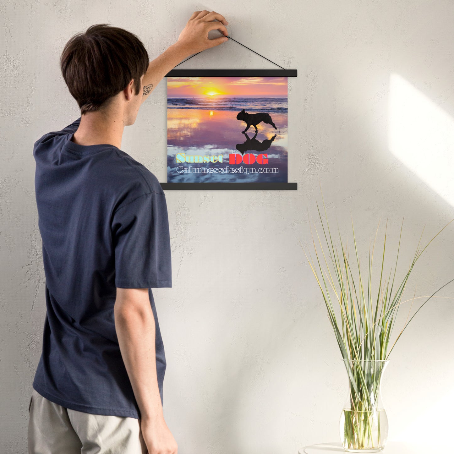 Sunset Dog, calmnessdesign.com, Poster with hangers