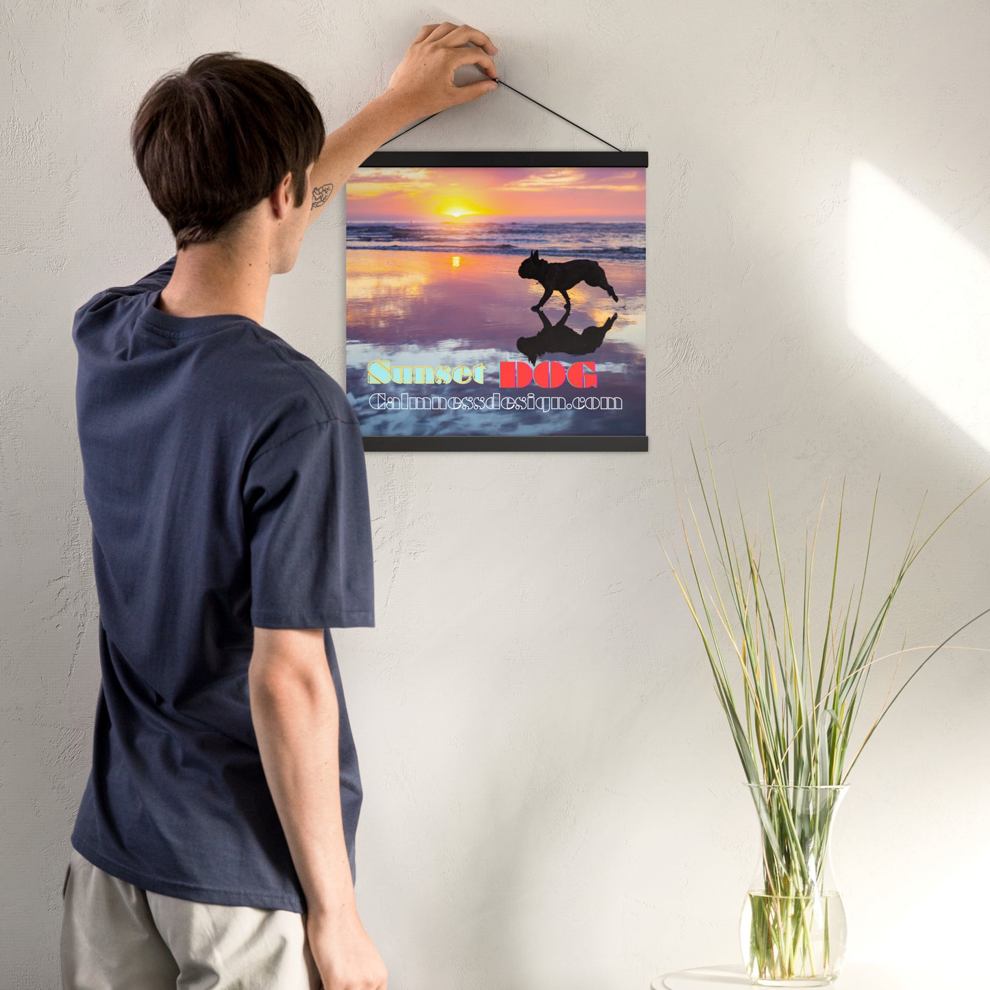 Sunset Dog, calmnessdesign.com, Poster with hangers