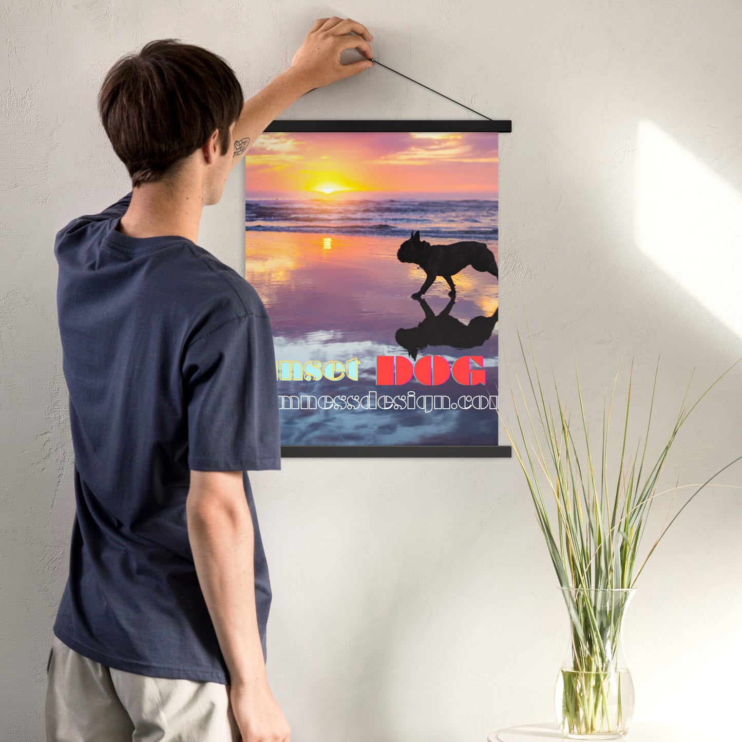 Sunset Dog, calmnessdesign.com, Poster with hangers