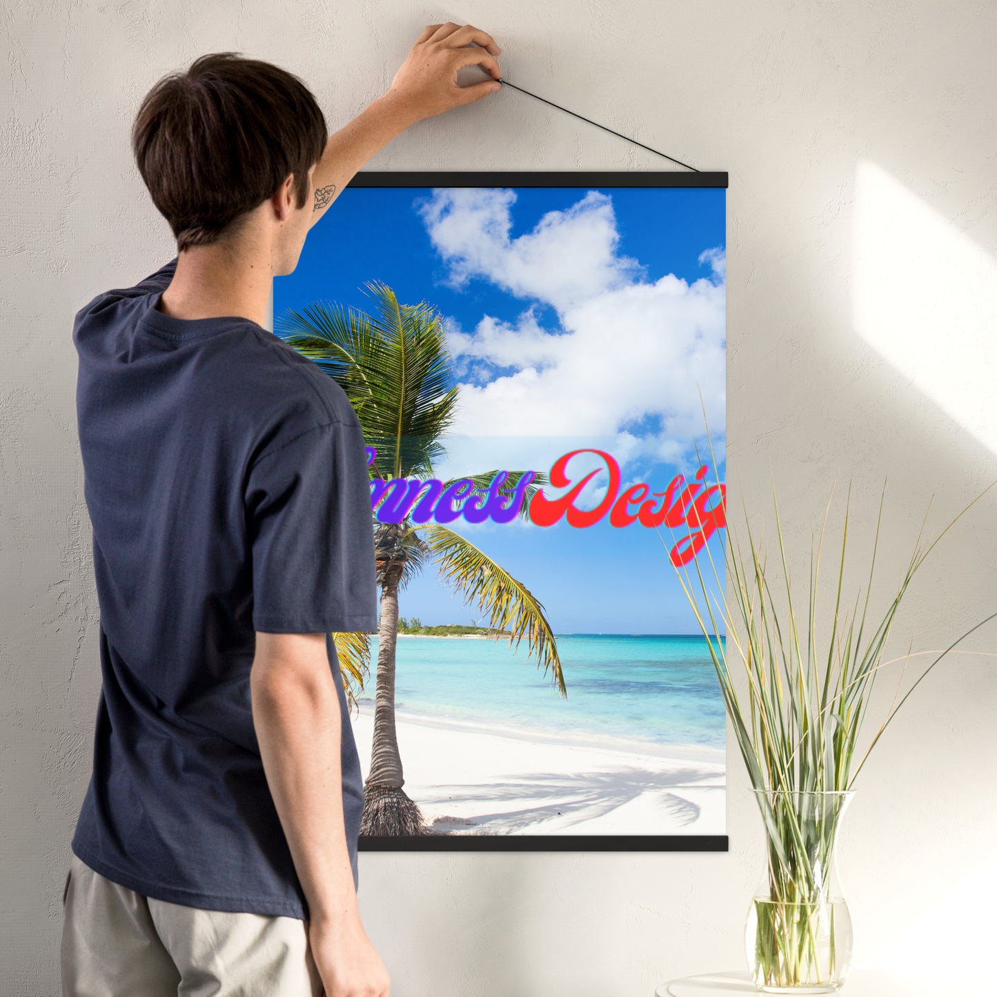 Beautiful Caribbean Beach, Poster with hangers