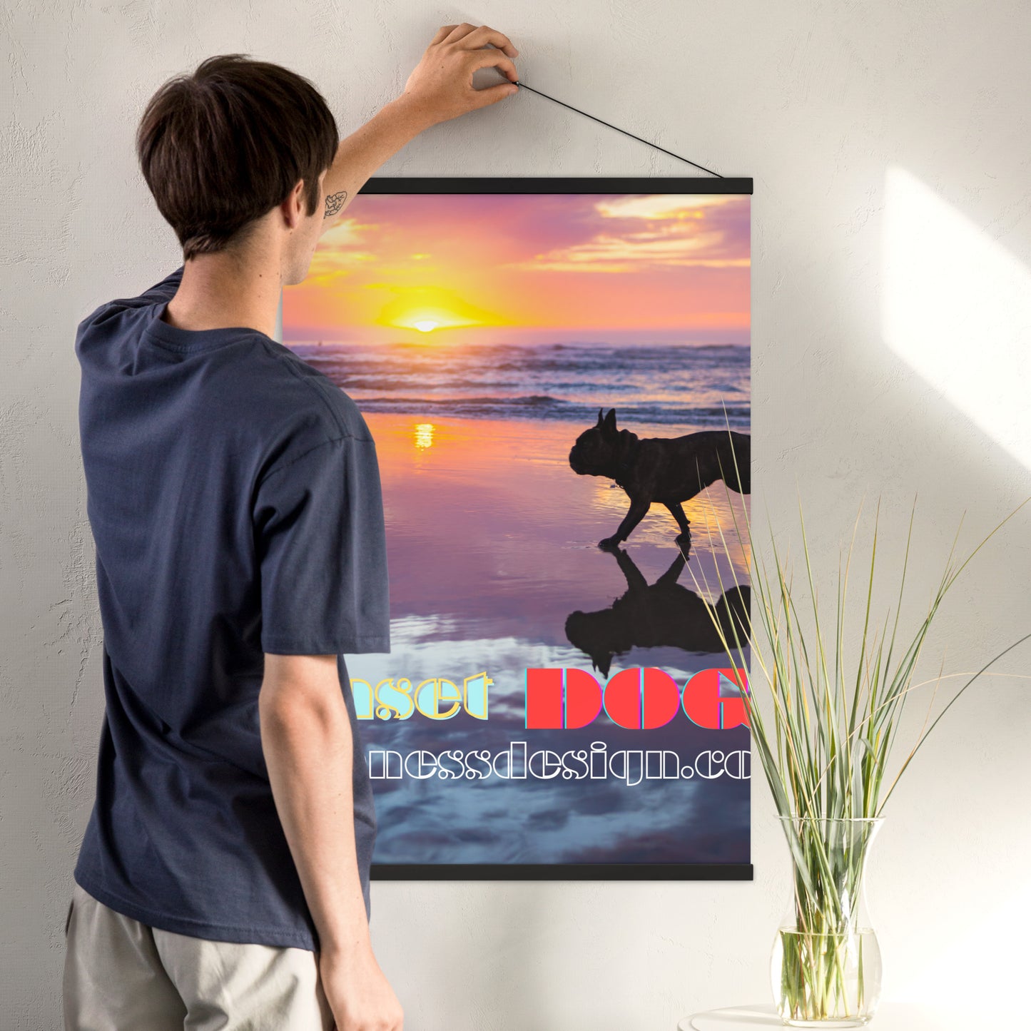 Sunset Dog, calmnessdesign.com, Poster with hangers